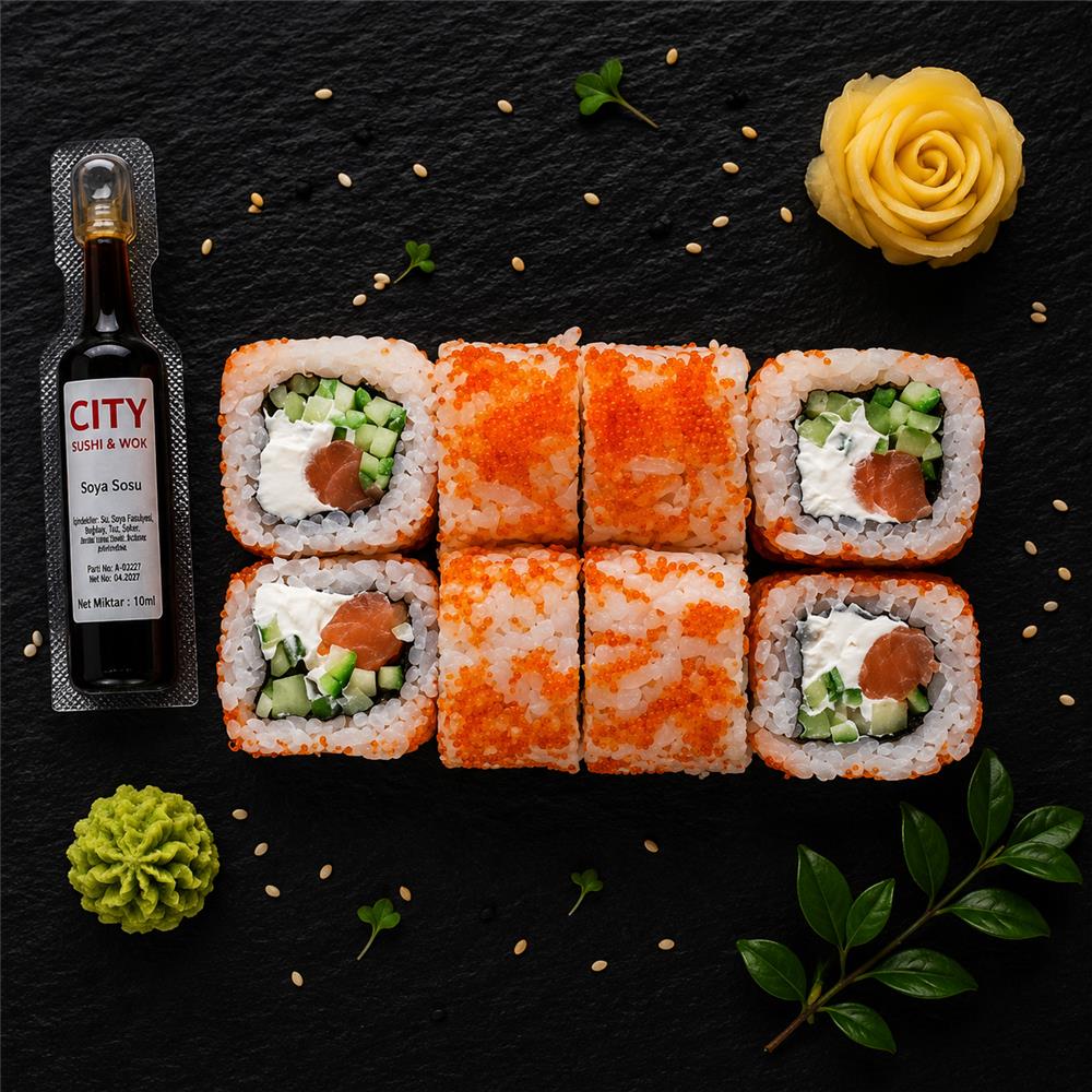 410. Philadelphia Tobiko Roll (8 Adet)