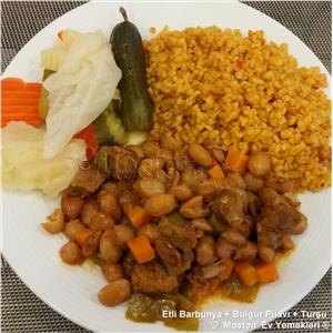 Etli Barbunya + Bulgur Pilavı + Turşu