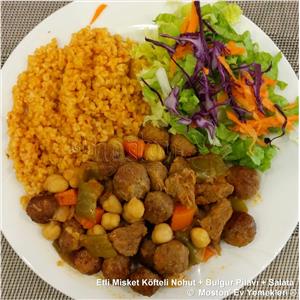 Etli Misket Köfteli Nohut + Bulgur Pilavı + Salata
