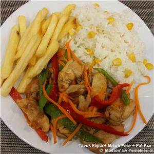 Tavuk Fajita + Mısırlı Pilav + Pat. Kızr.